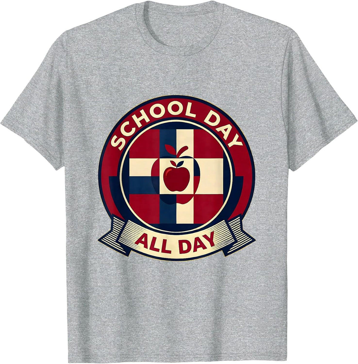 Men's School Day All Day Teacher Grade-Level Design T-Shirt - Heather Grey