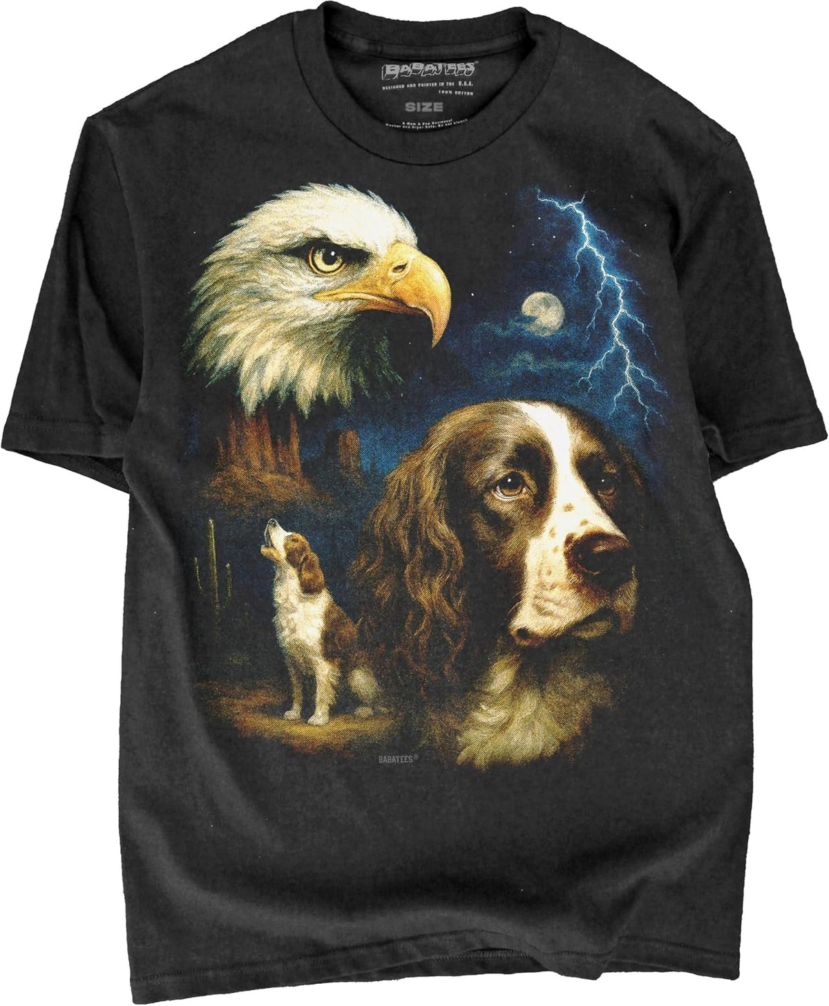 Majestic Dog Artwork Premium Black T-Shirt for Men & Women - English Springer Spaniel