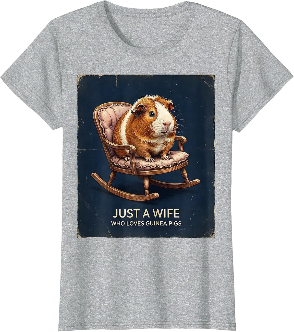 Women's Just A Wife Who Loves Guinea Pigs Vintage Guinea Pig Lover T-Shirt - Heather Grey