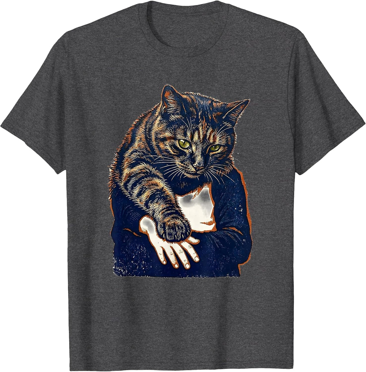 Men's Tortoiseshell Cat Owner Tortitude Humor Retro T-Shirt - Dark Heather Grey