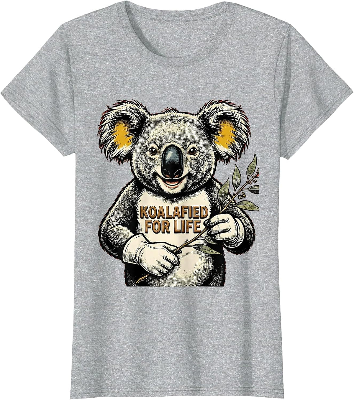 Koalafied For Life Funny Koala Lover Animal Pun Humor T-Shirt - Heather Grey