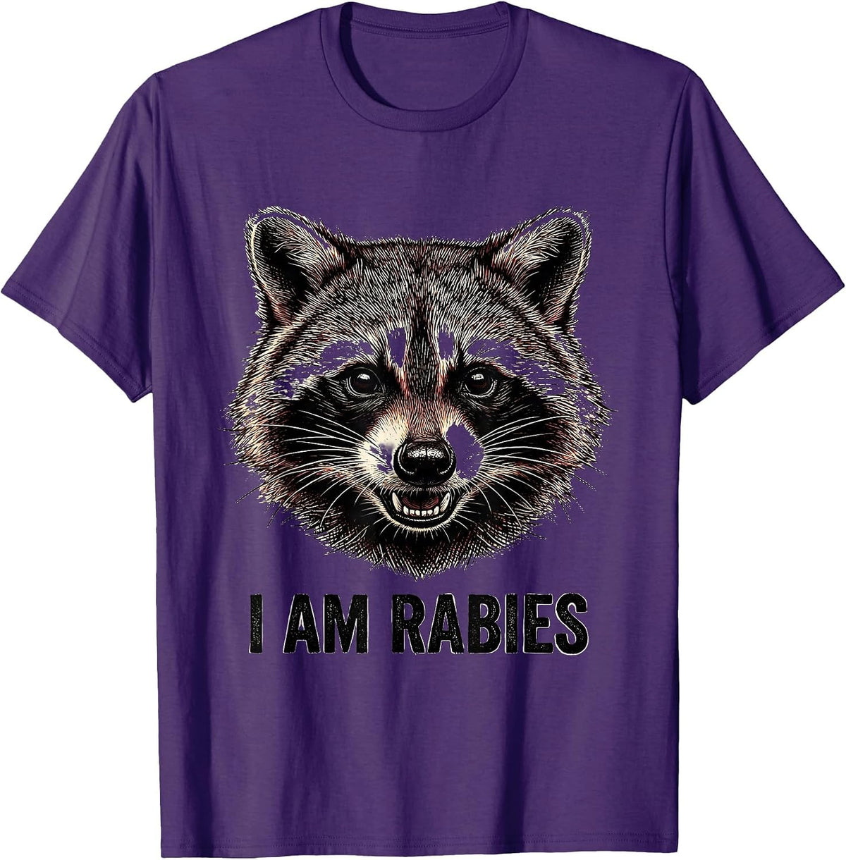 I Am Rabies Funny Ferret Vintage Animal Humor T-Shirt - Purple