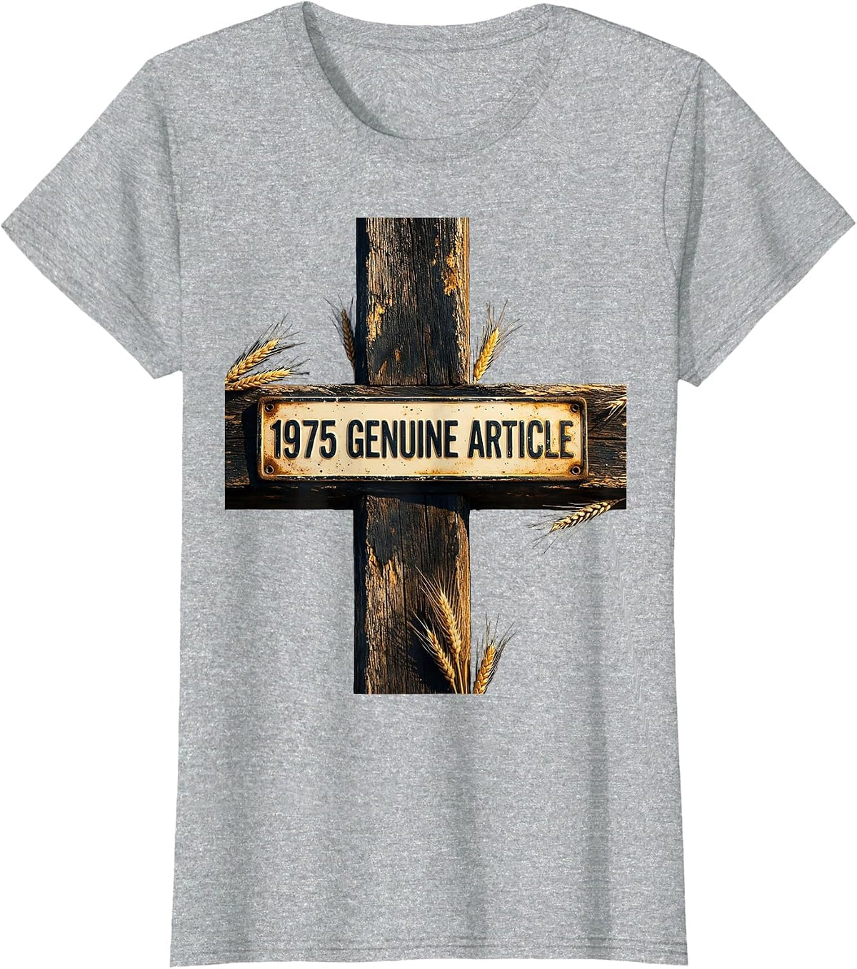 Vintage 1975 Genuine Article Birthday Design T-Shirt - Heather Grey