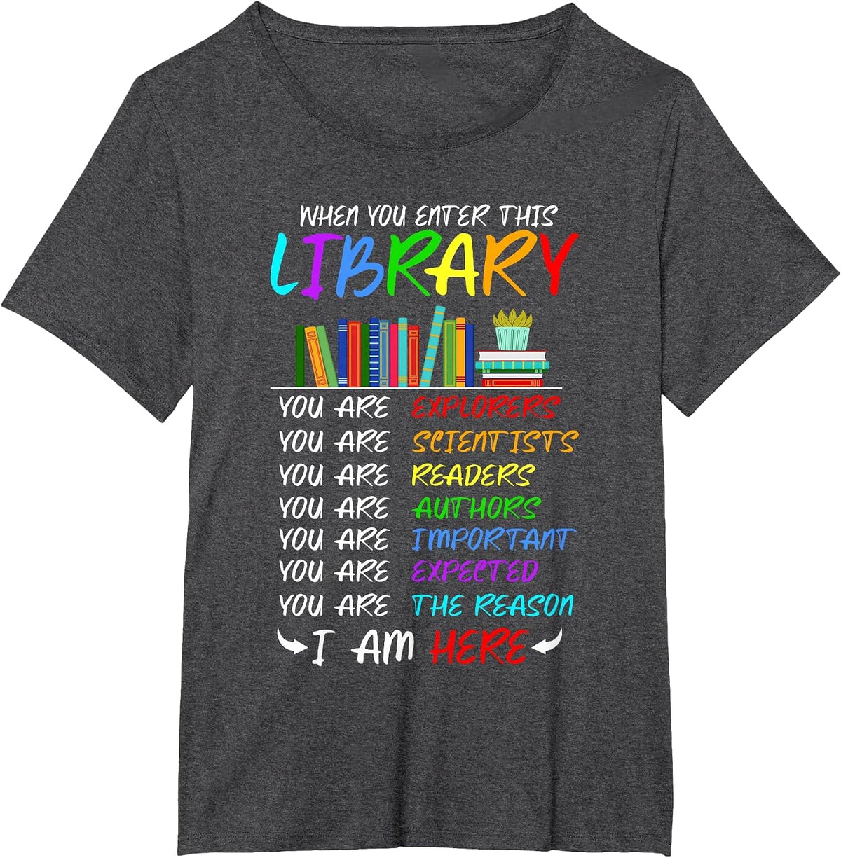 Retro Librarian Book Reader Library Book Reading T-Shirt - Dark Heather Grey