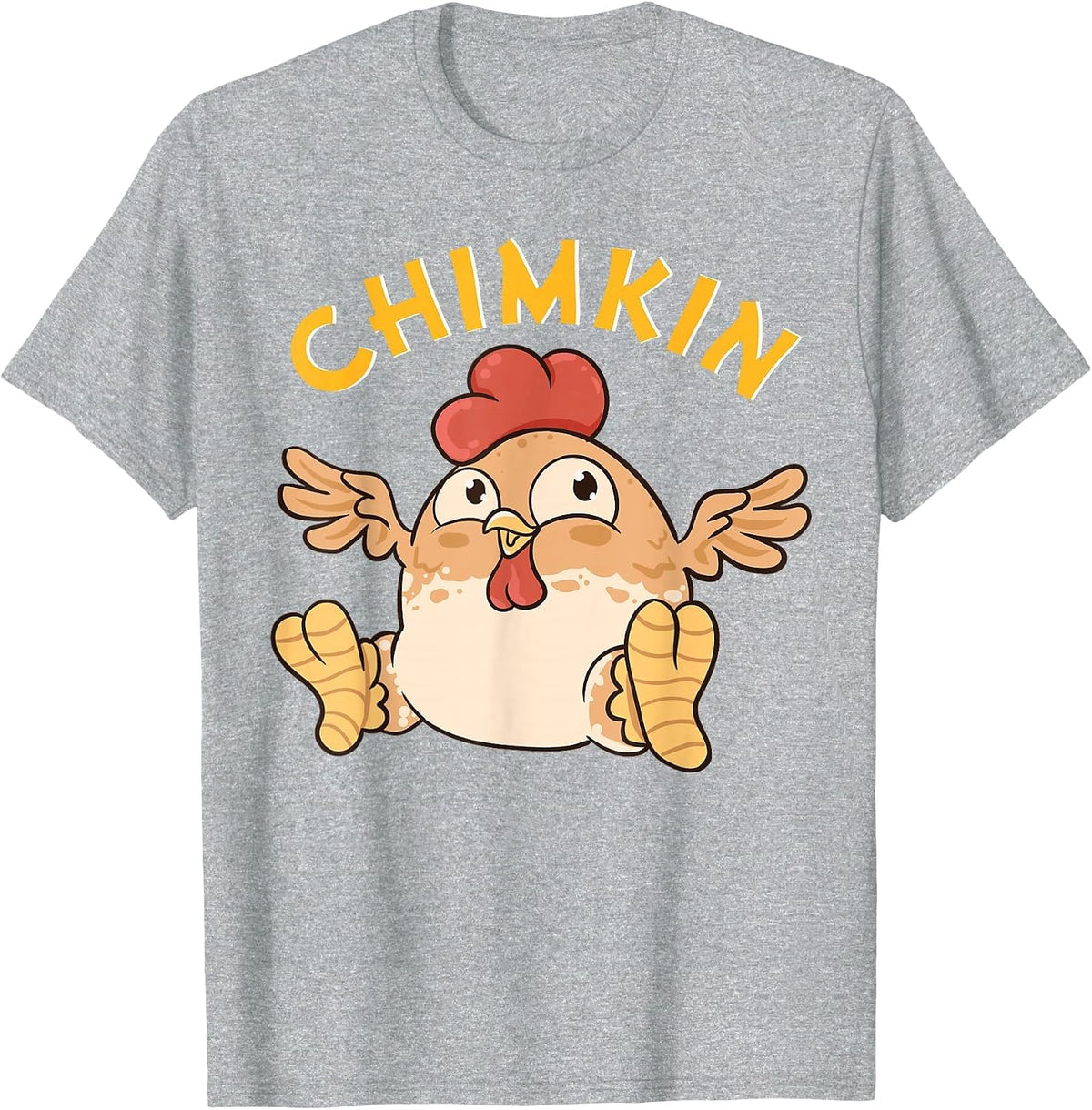 Chimkin | Funny Fat Derpy Chicken Meme Chicken Lover Farmer T-Shirt - Heather Grey