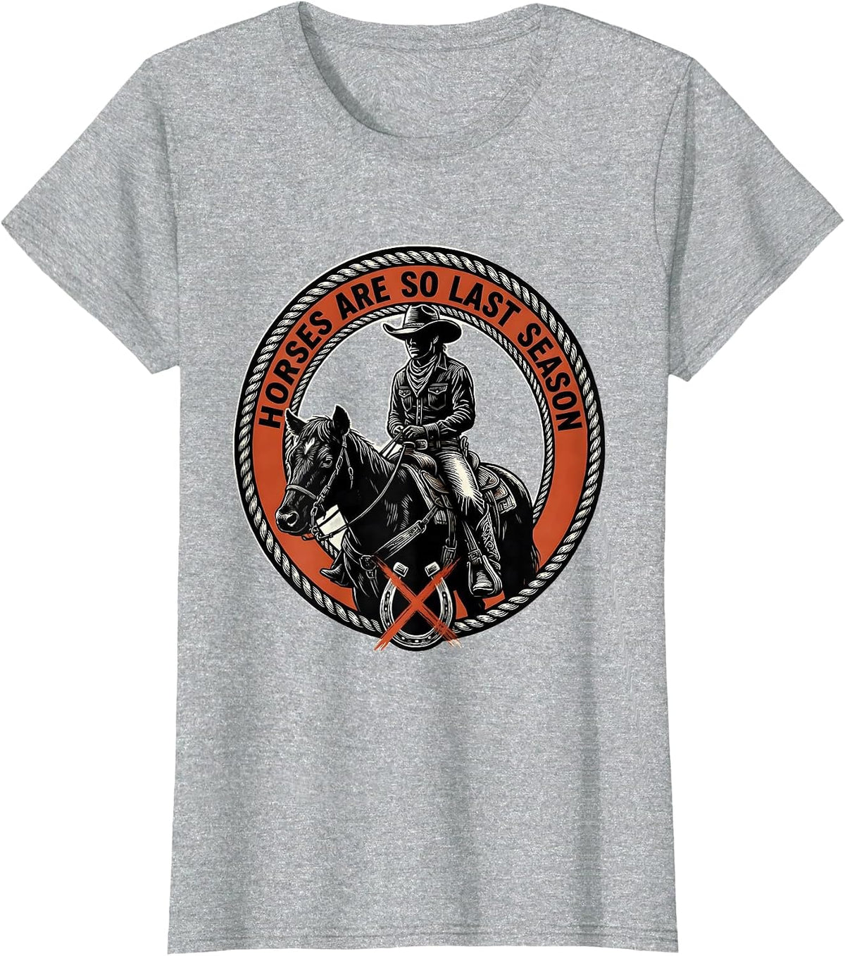 Save A Horse Ride A Cowboy Western Humor Design T-Shirt - Heather Grey