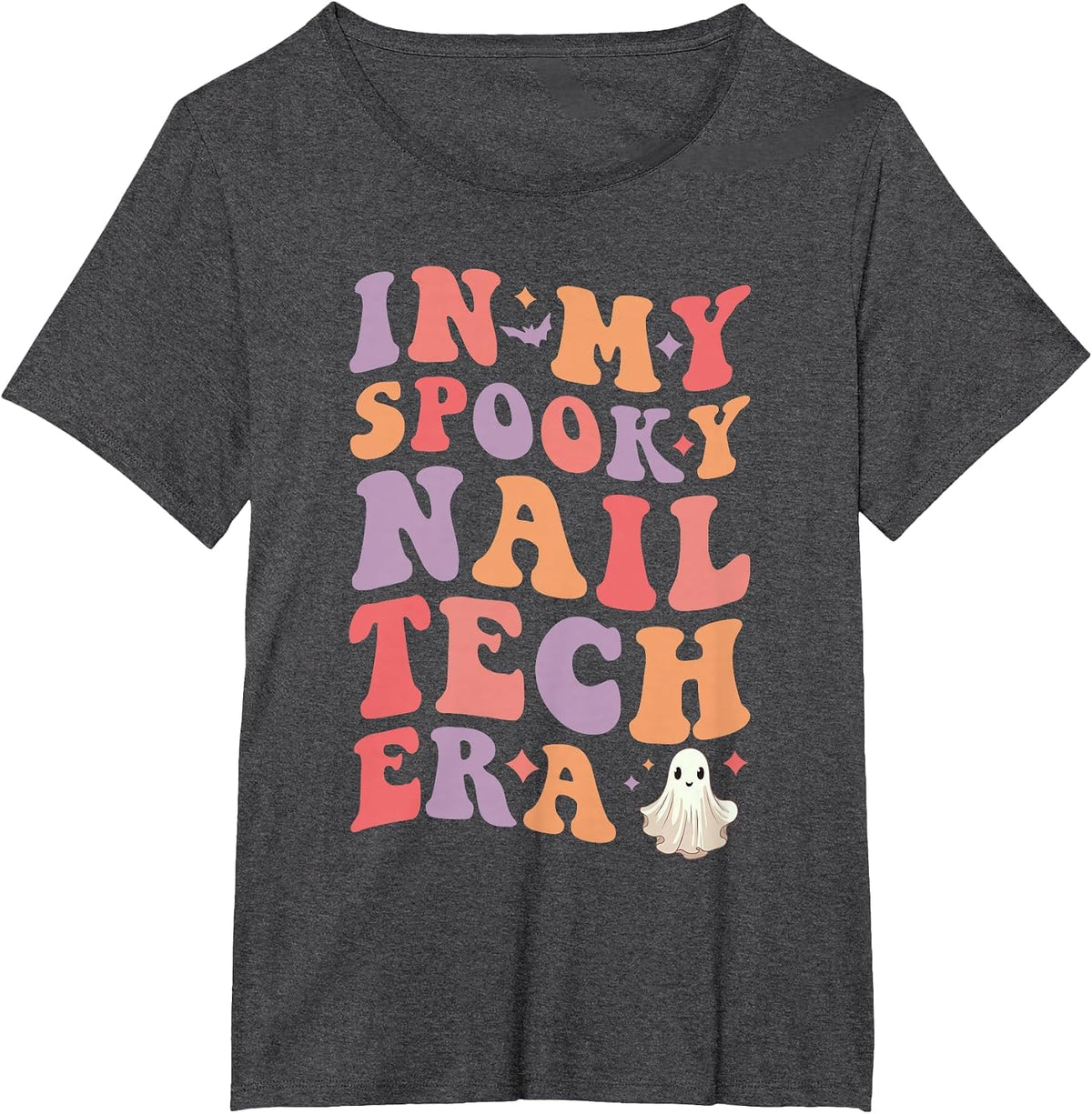 in My Spooky Nail Tech Era Halloween Funny Nail Technician T-Shirt - Dark Heather Grey