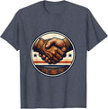 Sealed Work Glove Badge Patriotic Union Labor Day T-Shirt - Heather Blue