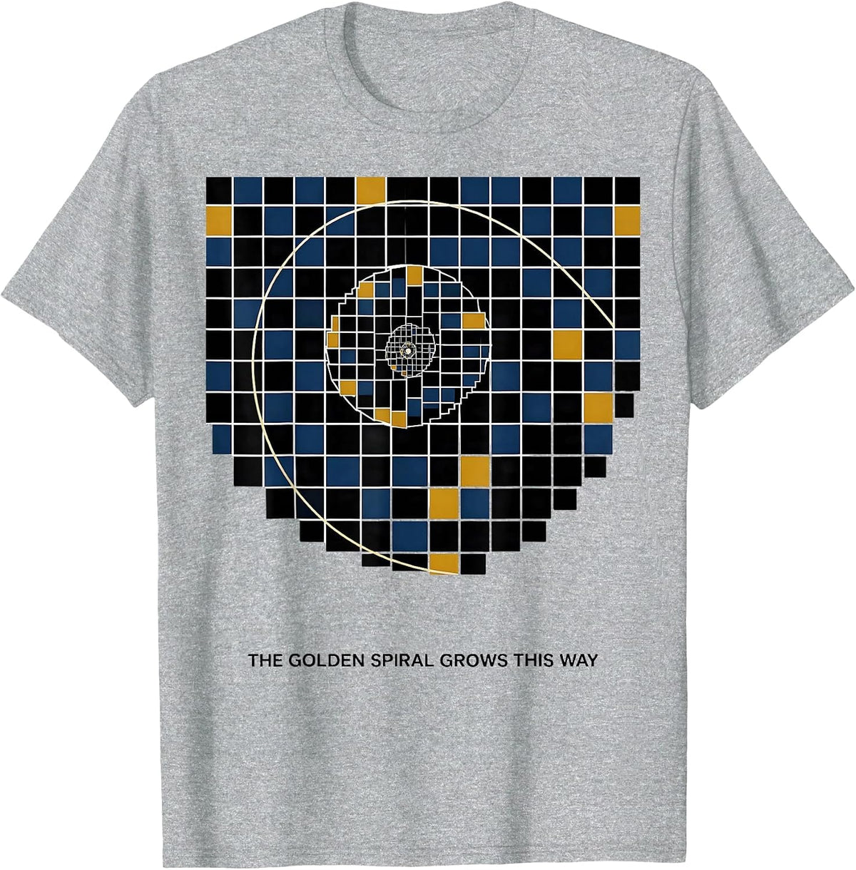 Men's The Golden Spiral Grows This Way Geometric Math Sacred T-Shirt - Heather Grey