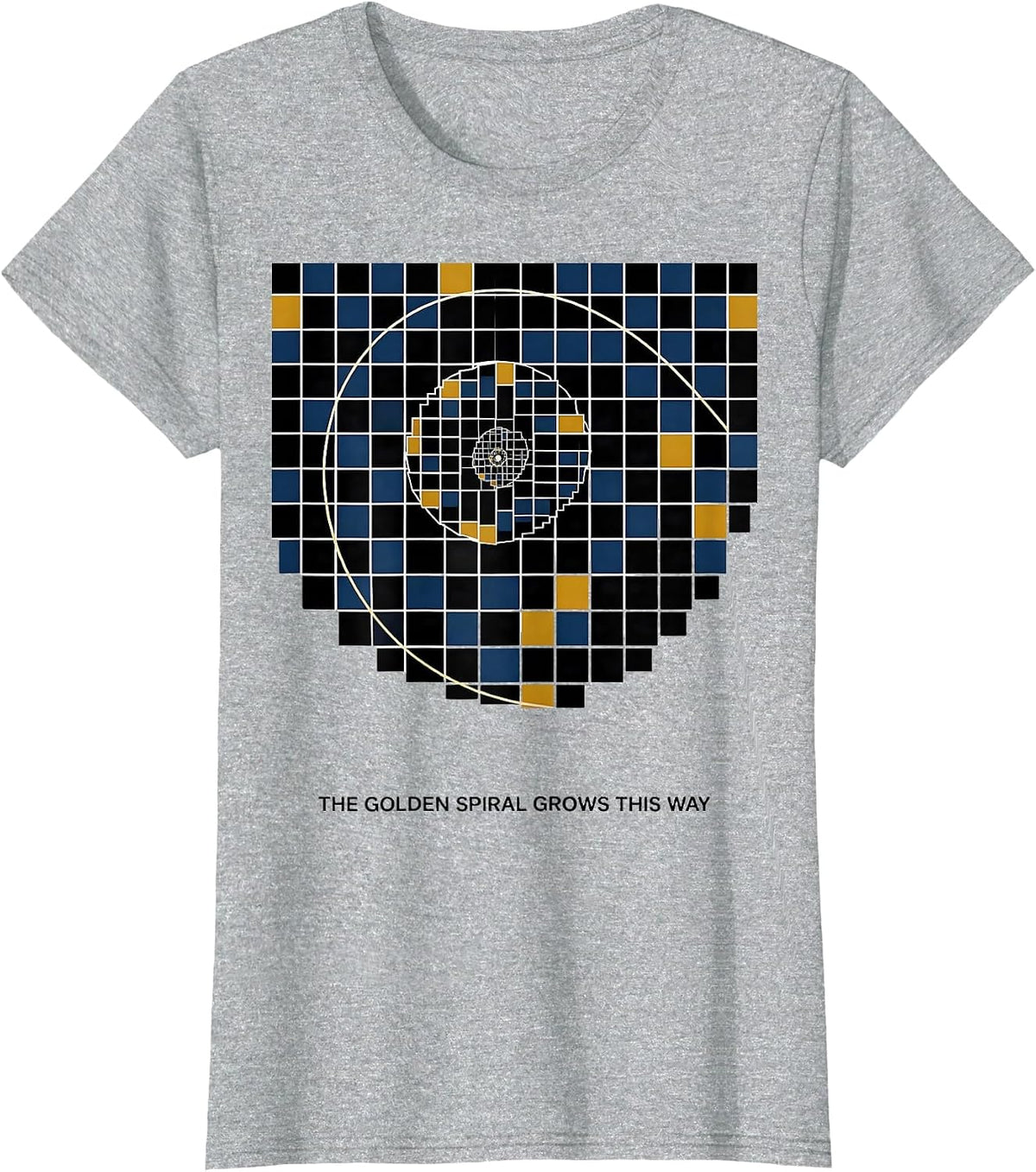Women's The Golden Spiral Grows This Way Geometric Math Sacred T-Shirt - Heather Grey