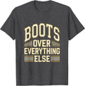 Men's Boots Over Everything Western Design T-Shirt - Dark Heather Grey