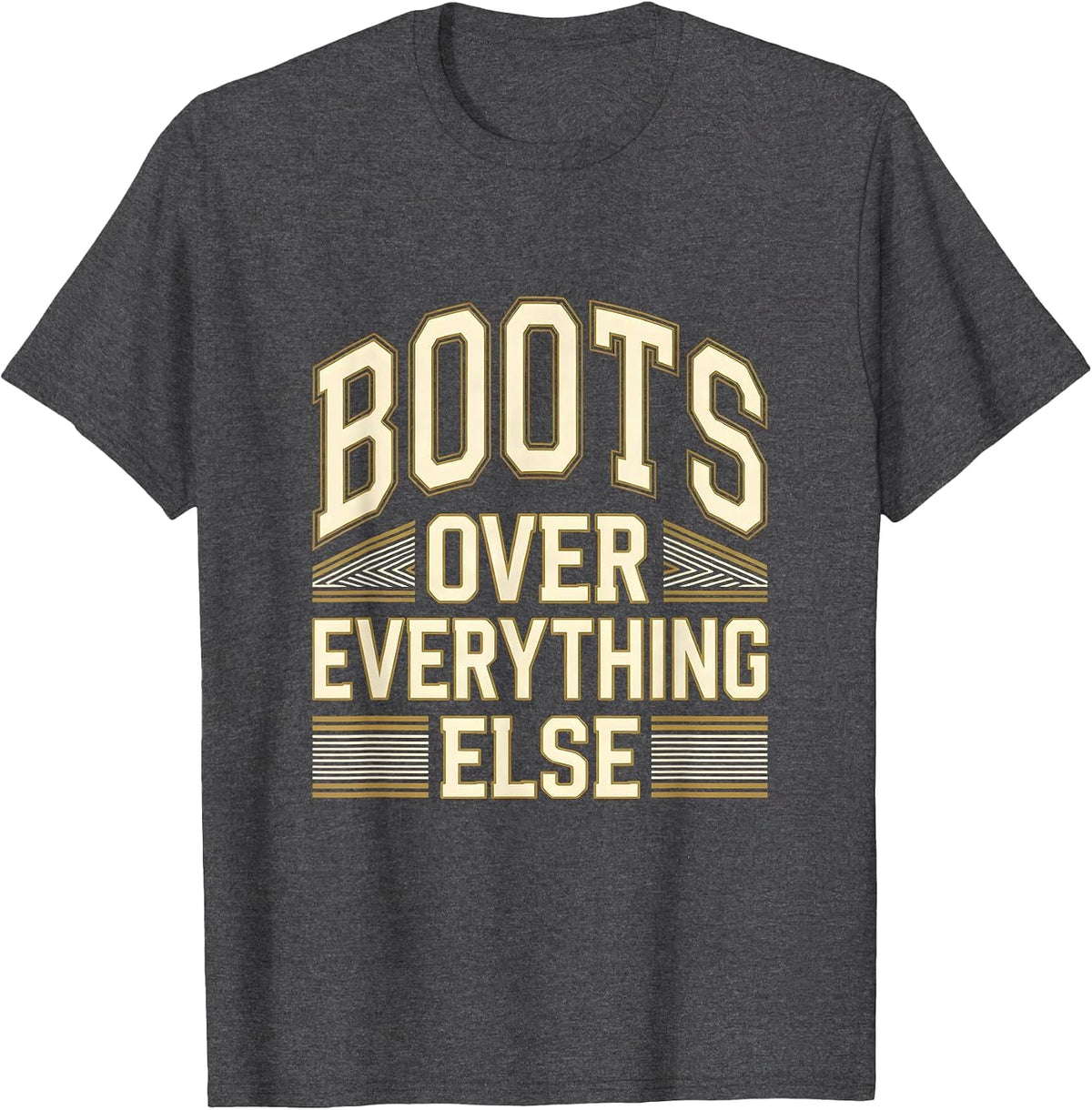 Men's Boots Over Everything Western Design T-Shirt - Dark Heather Grey
