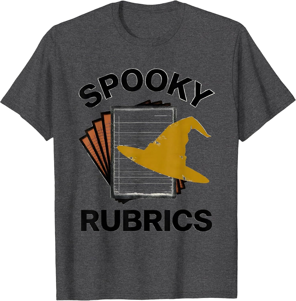 Men's Spooky Rubrics Midcentury Modern Teacher Halloween Humor T-Shirt - Dark Heather Grey