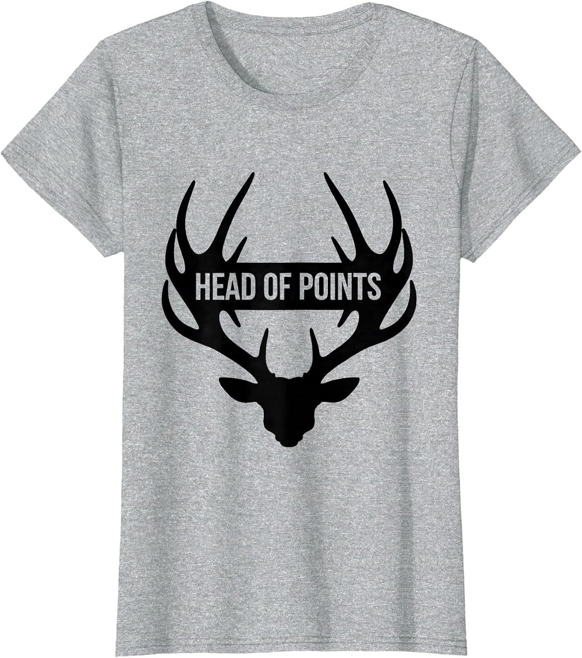 Head Of Points Funny Deer Hunting Hunter Dad Gift T-Shirt - Heather Grey