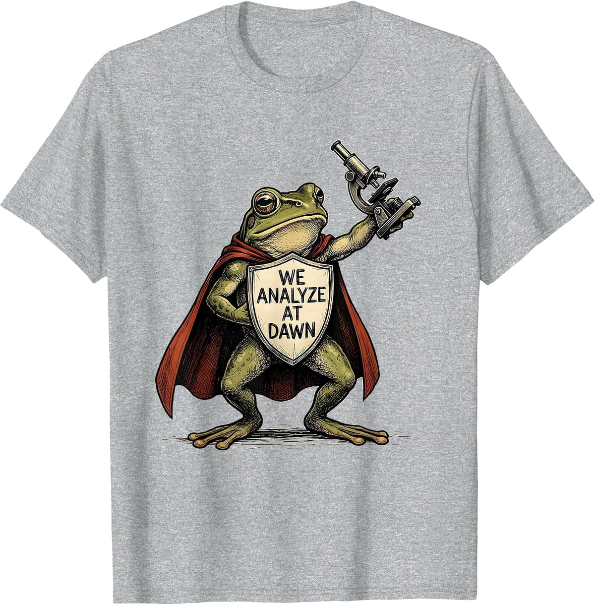 Men's We Analyze At Dawn Funny Teacher Frog Back To School T-Shirt - Heather Grey