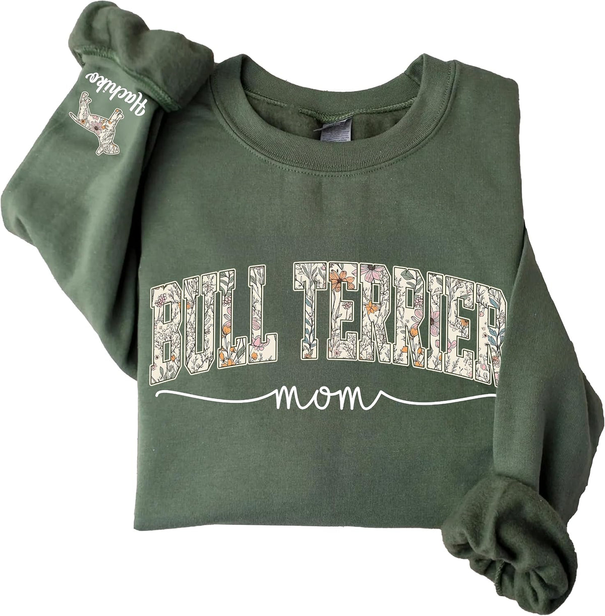 Personalized Dog Mom Sweatshirt, Dog Lover Crewneck, Gift Idea for Pet Owner, Cozy Outfit for Women, Mom Gift - Bull Terrier