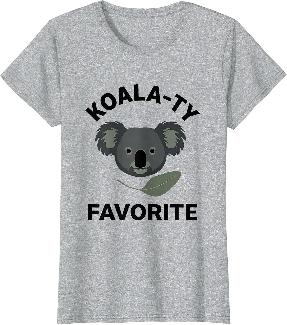 Koala-ty Favorite Funny Koala Lover Pun Gift T-Shirt - Heather Grey