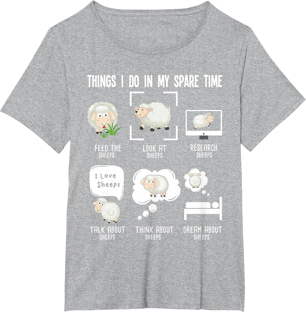 Things I Do in My Spare Time - Sheep Breeder Farmer Herder T-Shirt - Heather Grey