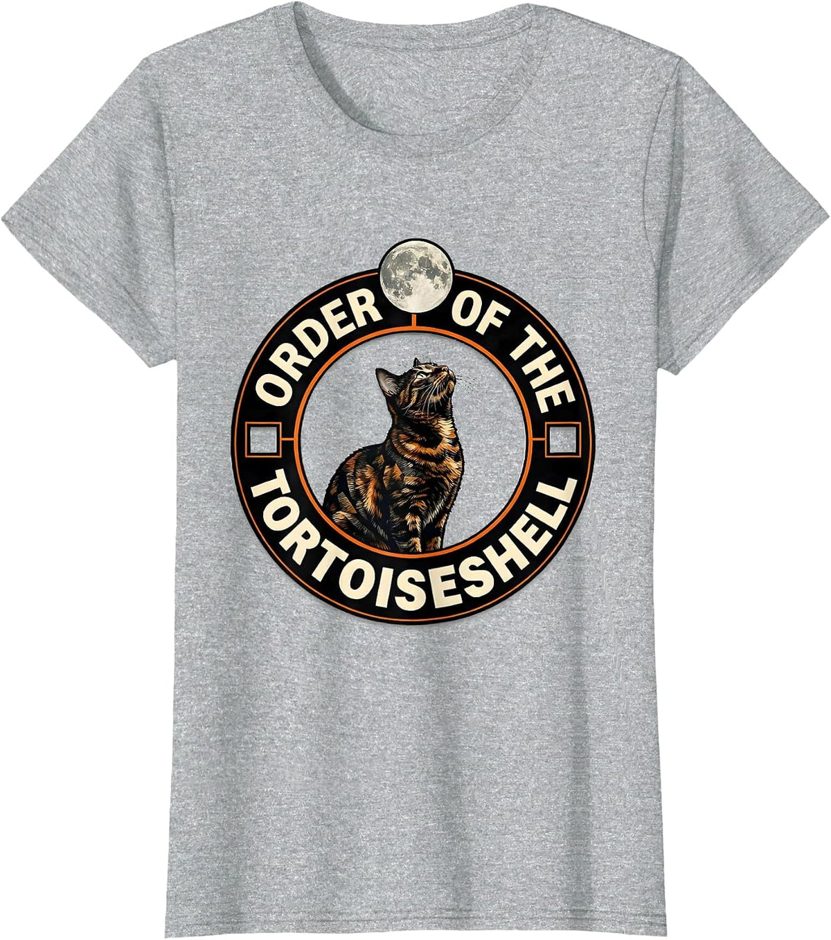 Order Of The Tortoiseshell Retro Tortoiseshell Cat Humor T-Shirt - Heather Grey
