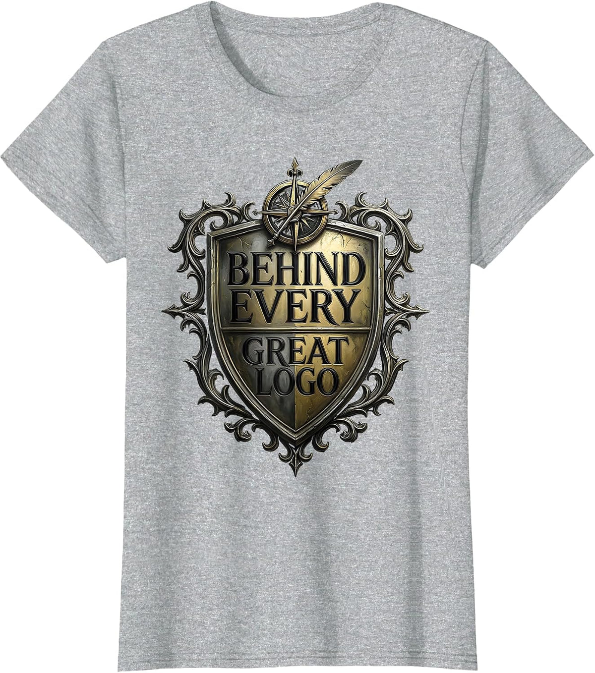 Behind Every Great Logo Graphic Designer Tee T-Shirt - Heather Grey