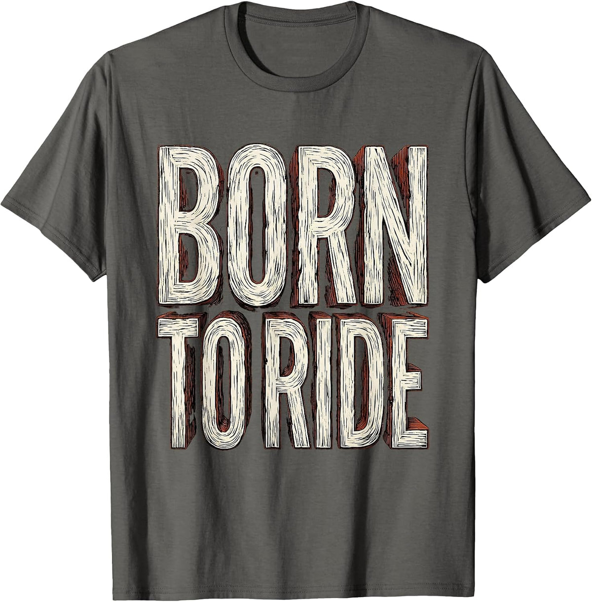 Born to Ride Bike Enthusiast Design T-Shirt - Asphalt Grey