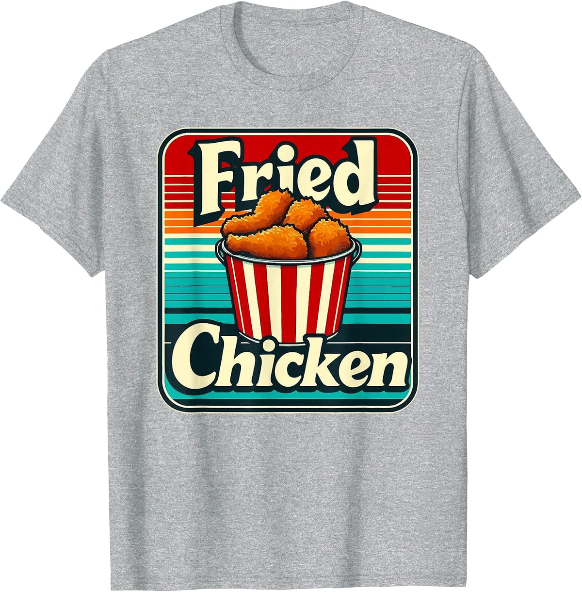Vintage Fried Chicken T-Shirt - Heather Grey