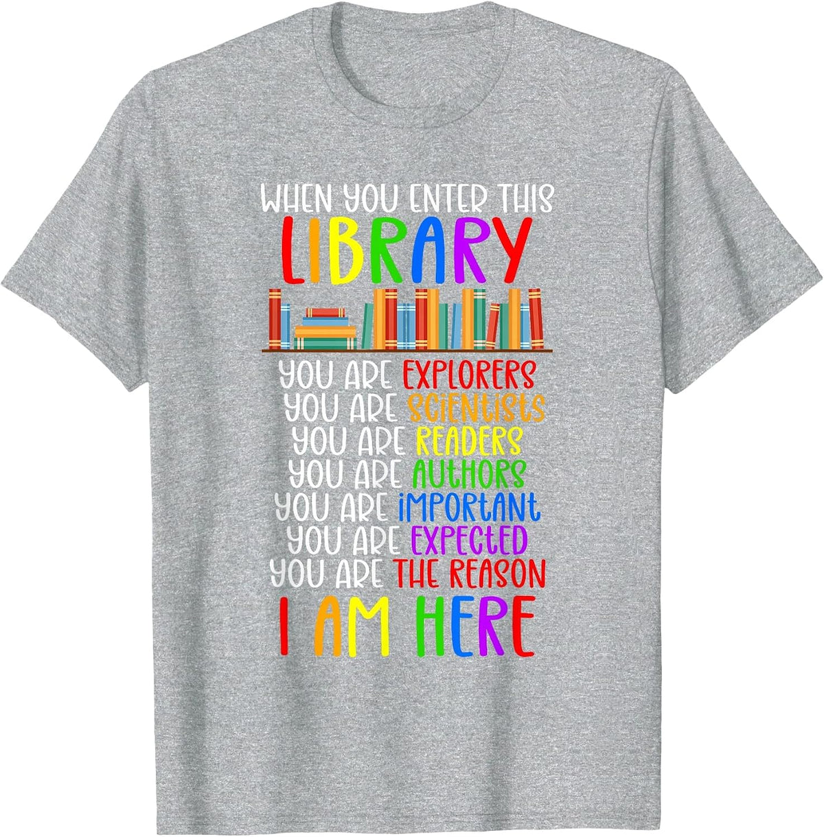 School Librarian Library Worker Appreciation T-Shirt - Heather Grey