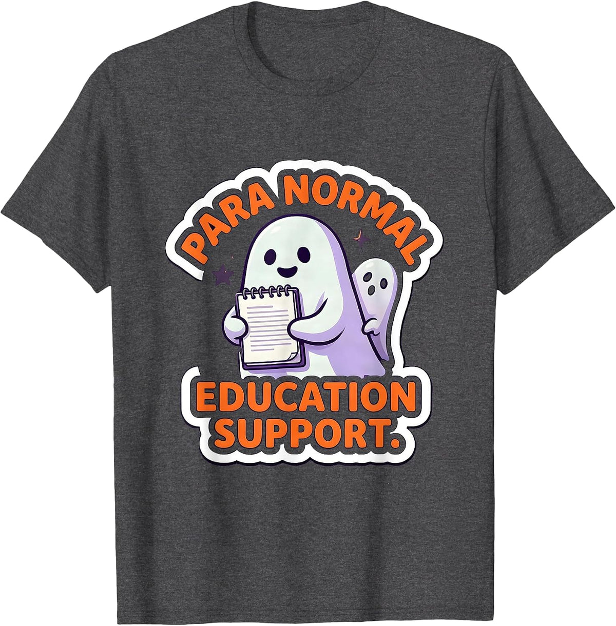 Men's Para Normal Education Support Ghost SpEd Paraprofessional T-Shirt - Dark Heather Grey
