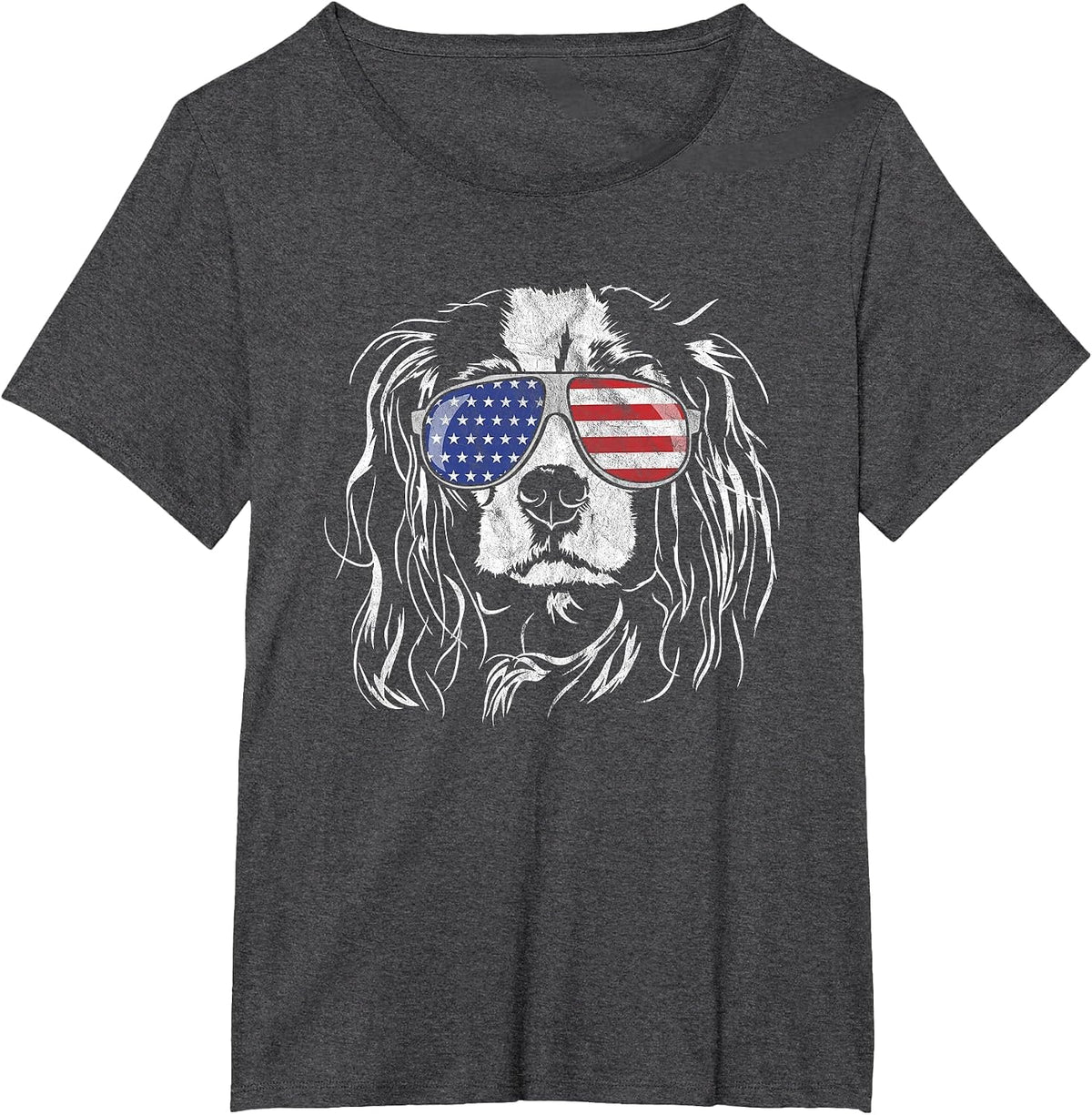 Funny Proud Cavalier King Charles Spaniel Patriotic Dog tee T-Shirt - Dark Heather Grey