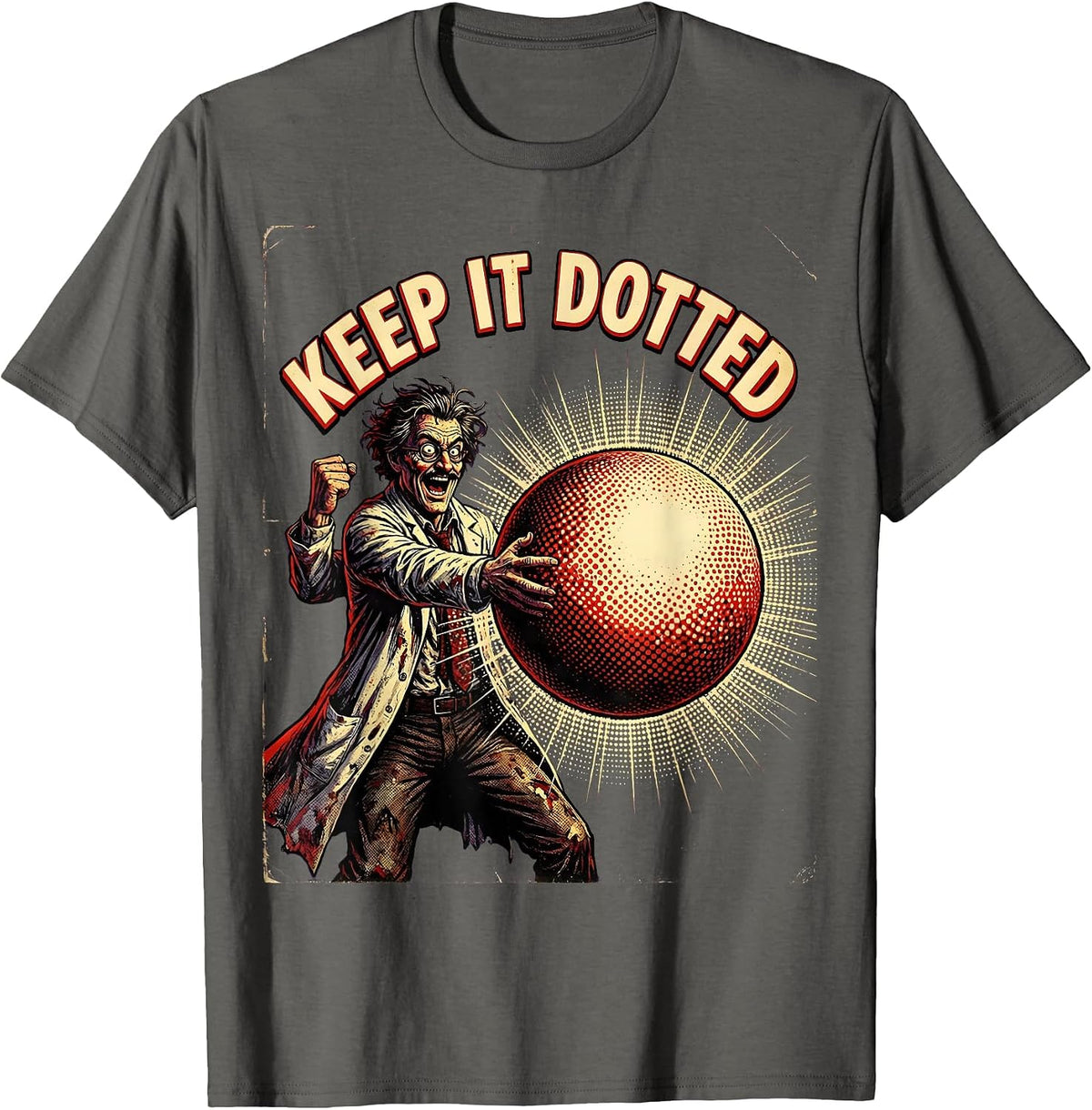 Keep It Dotted Graphic Design T-Shirt - Asphalt Grey