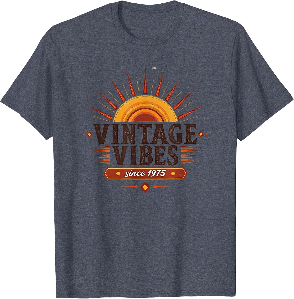 Vintage Vibes Since 1975 Retro Design T-Shirt - Heather Blue