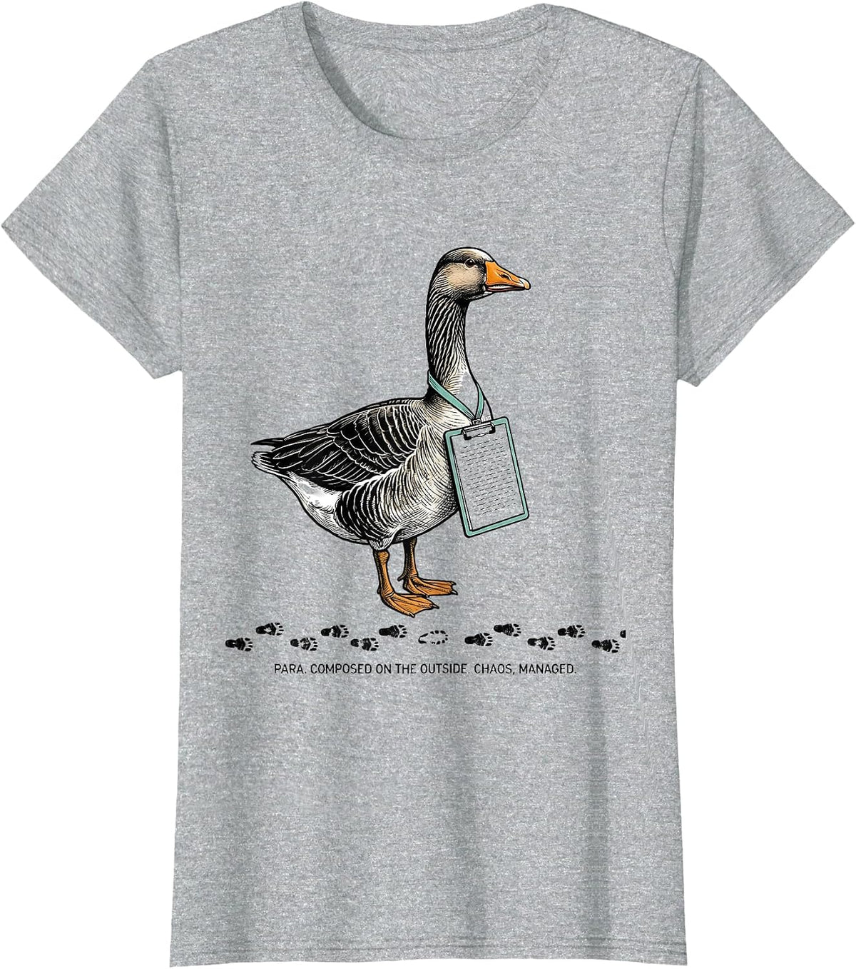 Para Composed On The Outside Chaos Managed Paraprofessional T-Shirt - Heather Grey