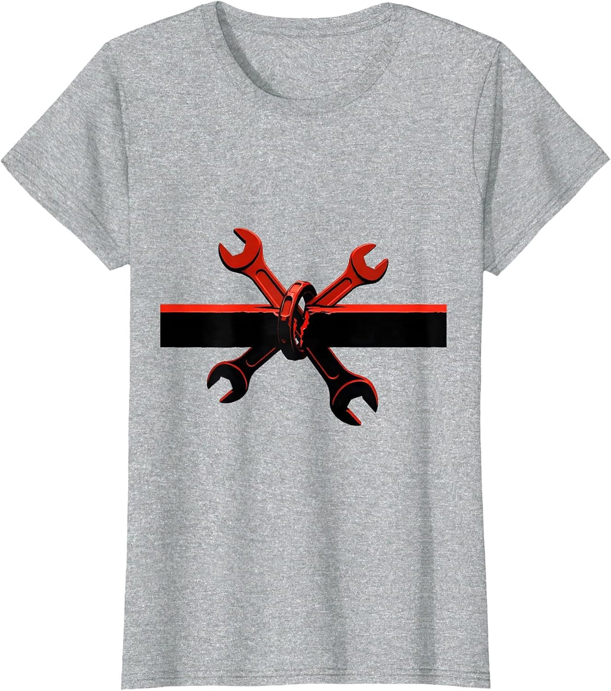 Women's Broken Drive Shaft Mechanic Oilfield Worker Patriotic T-Shirt - Heather Grey