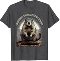 Men's Groundhog Day Deserves My Respect Funny Vintage Retro Humor T-Shirt - Dark Heather Grey