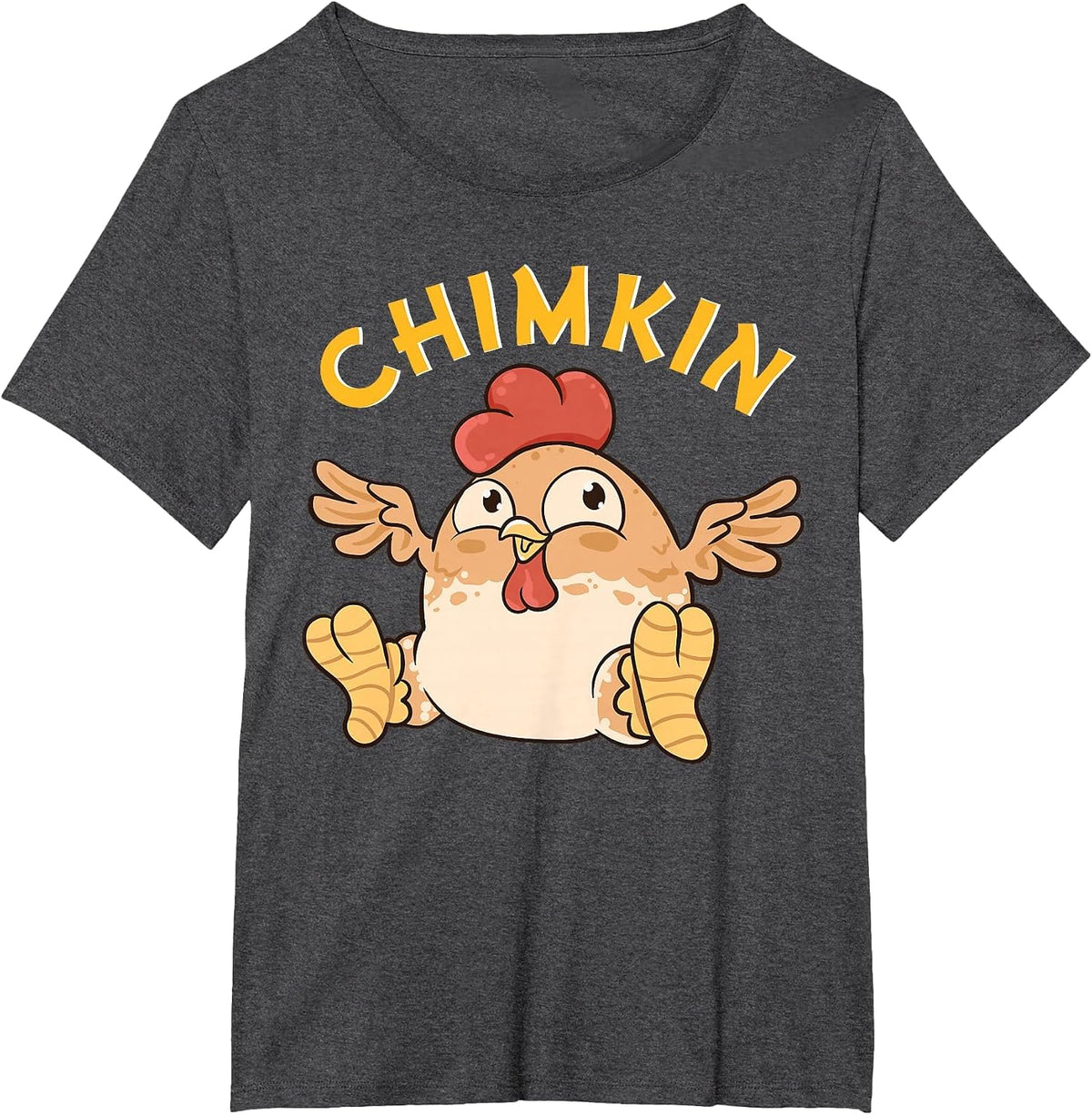 Chimkin | Funny Fat Derpy Chicken Meme Chicken Lover Farmer T-Shirt - Dark Heather Grey