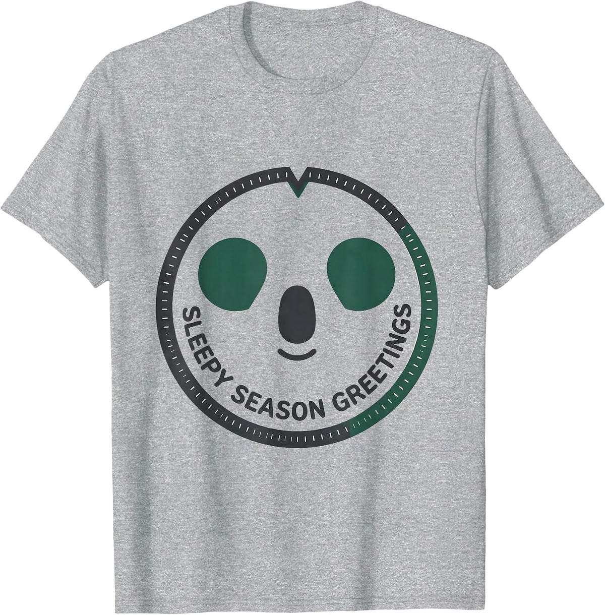 Men's Sleepy Season Greetings Minimalist Koala Lover Funny T-Shirt - Heather Grey