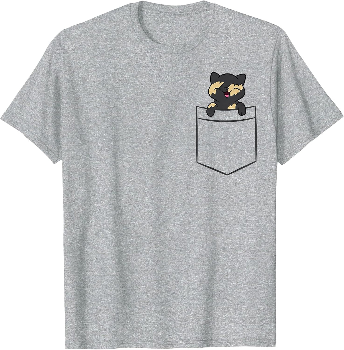Tortie Cat in A Pocket Cute Tortoiseshell Cat T-Shirt - Heather Grey