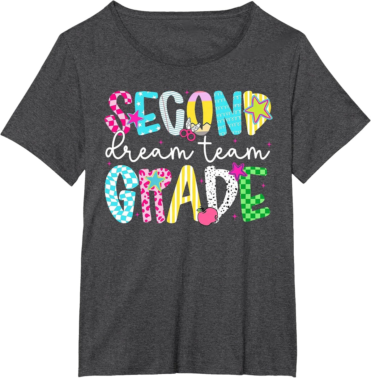 Back to School 2nd Second Grade Dream Team Teacher Boy Girl T-Shirt - Dark Heather Grey