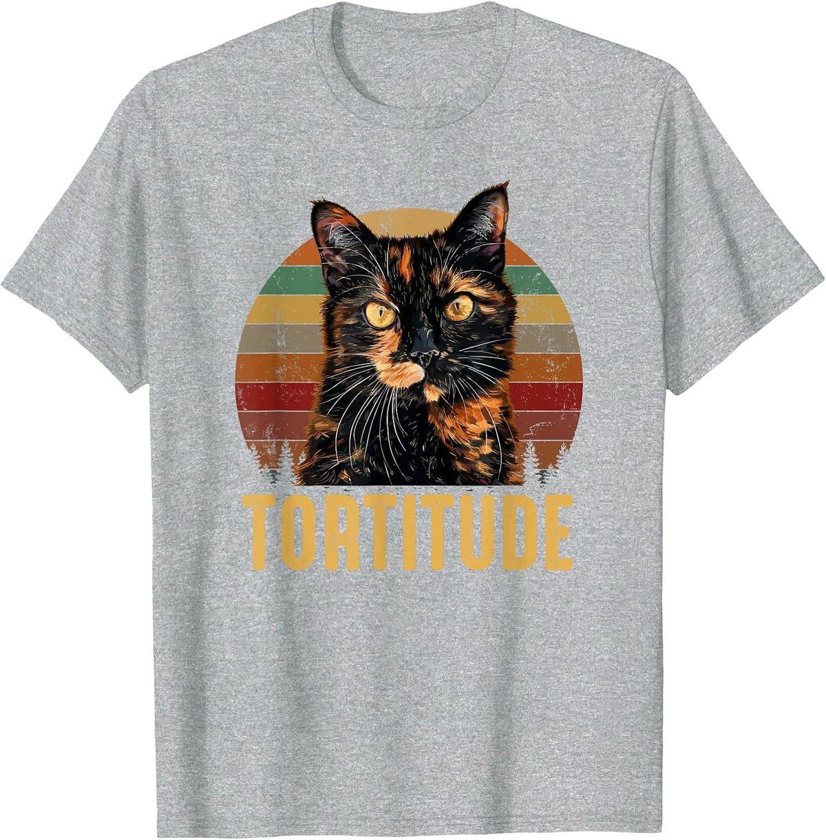 Tortitude, Tortoiseshell Cat T-Shirt - Heather Grey