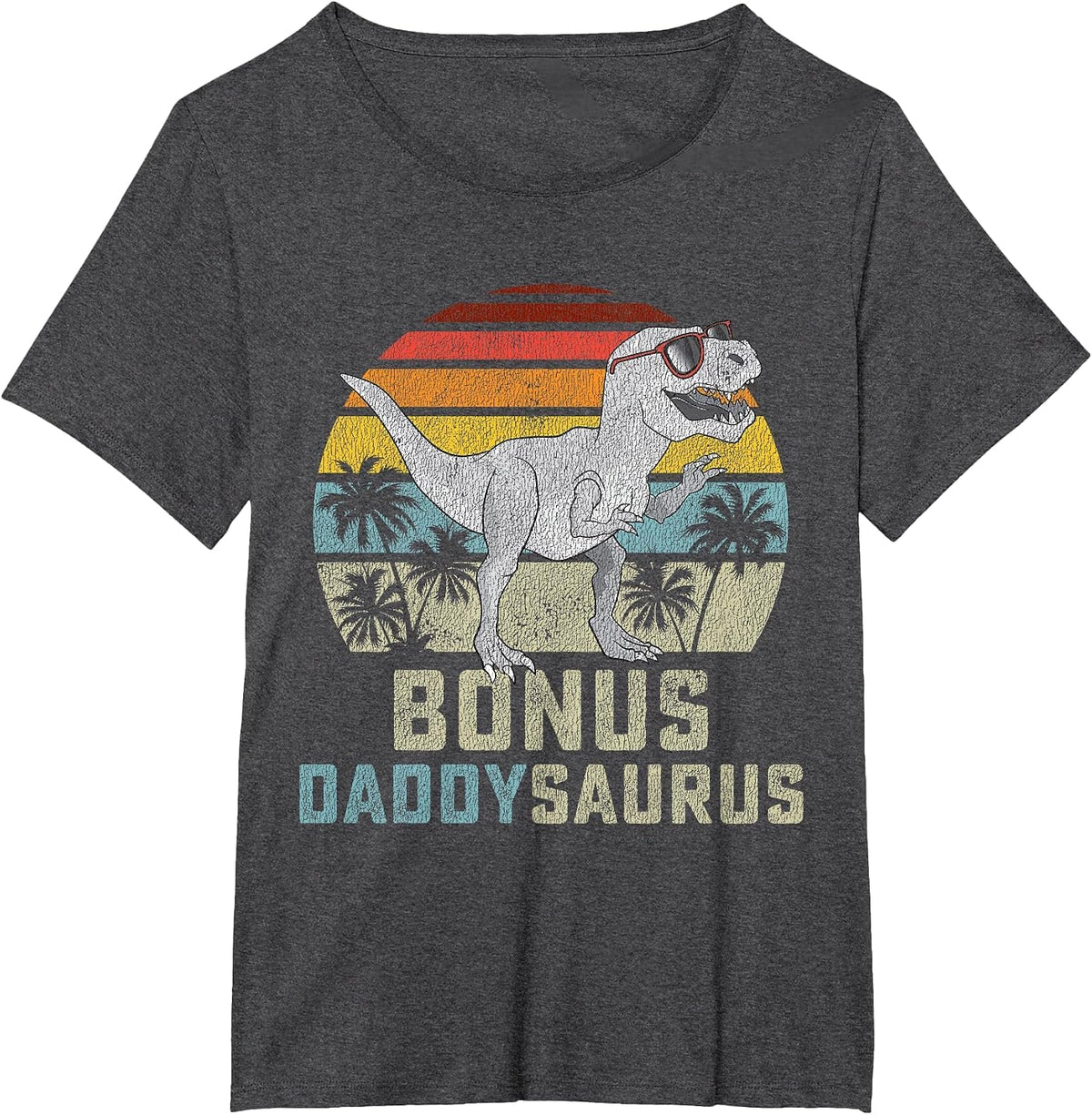 Bonus Daddy Saurus T Rex Daddysaurus Stepdad Matching Family T-Shirt - Dark Heather Grey