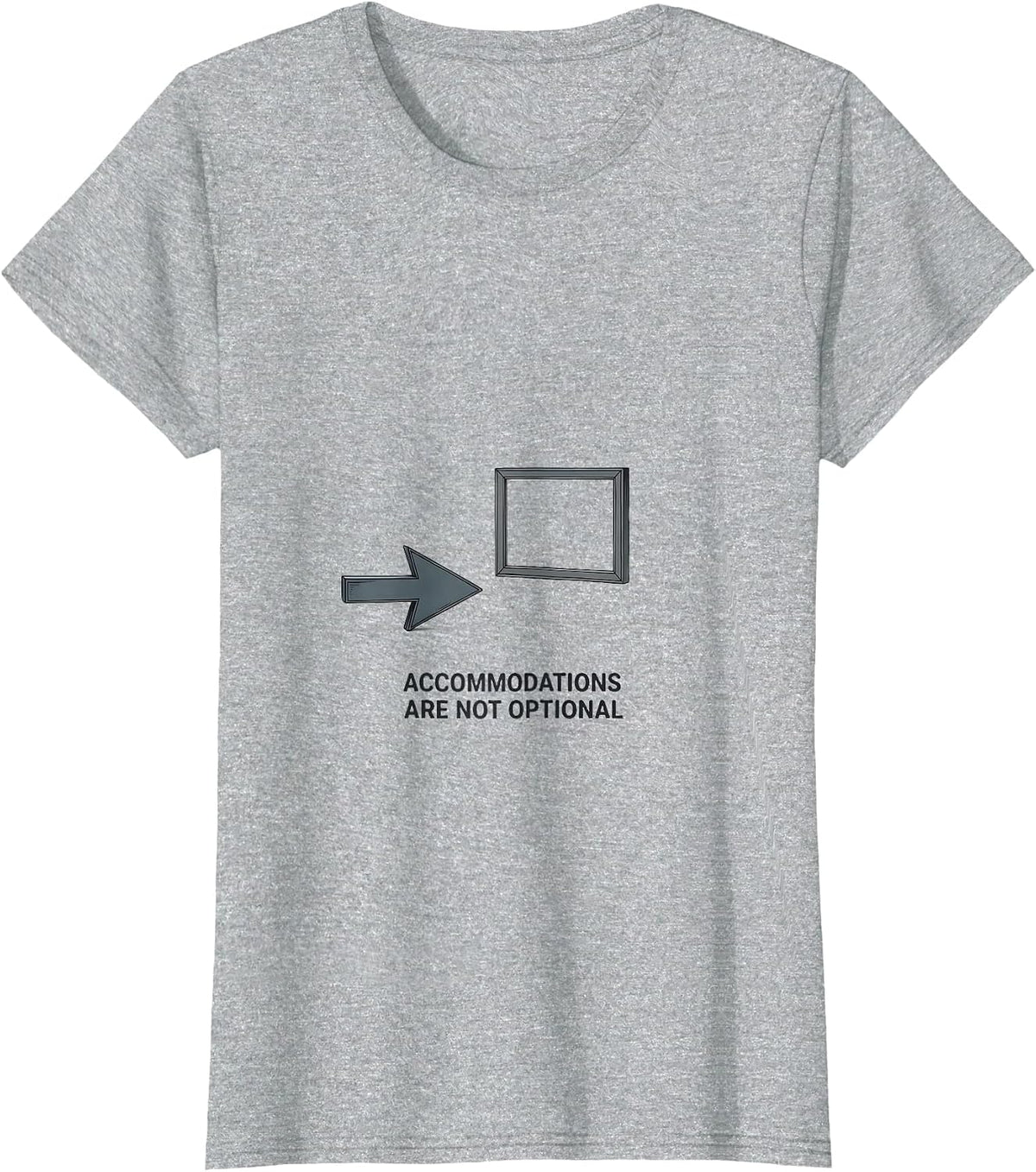 Accommodations Are Not Optional Funny Special Education T-Shirt - Heather Grey