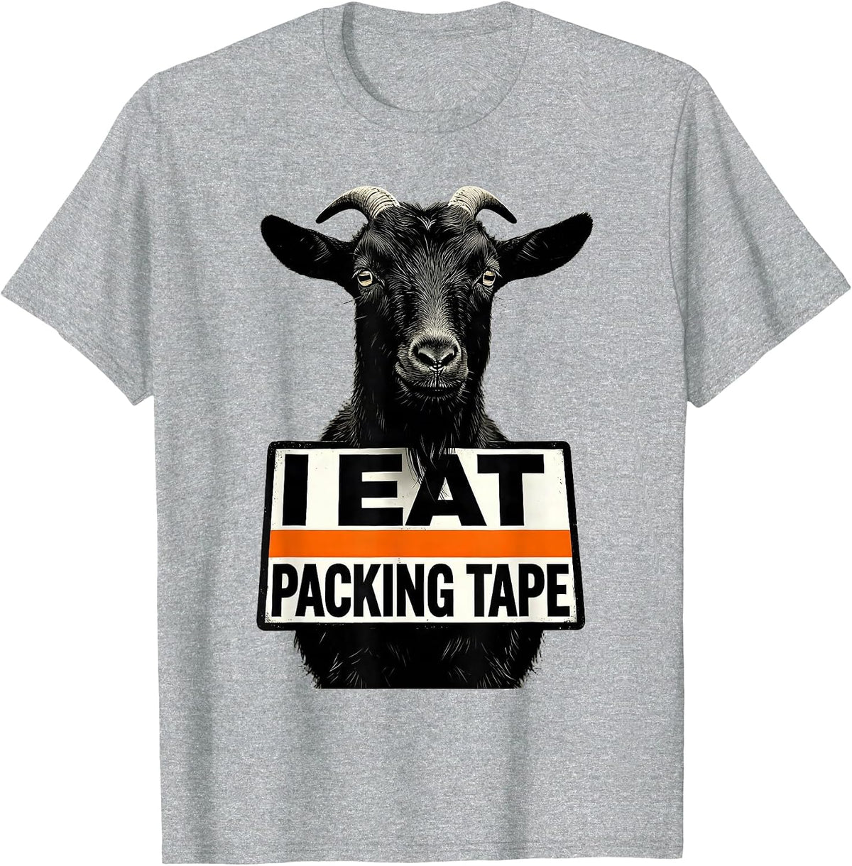 Men's I Eat Packing Tape Brutalist Graphic Absurdist Meme Humor T-Shirt - Heather Grey