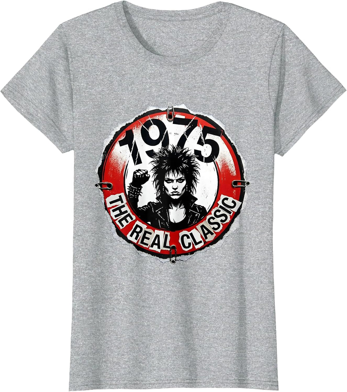 1975 The Real Classic Vintage Women's Design T-Shirt - Heather Grey