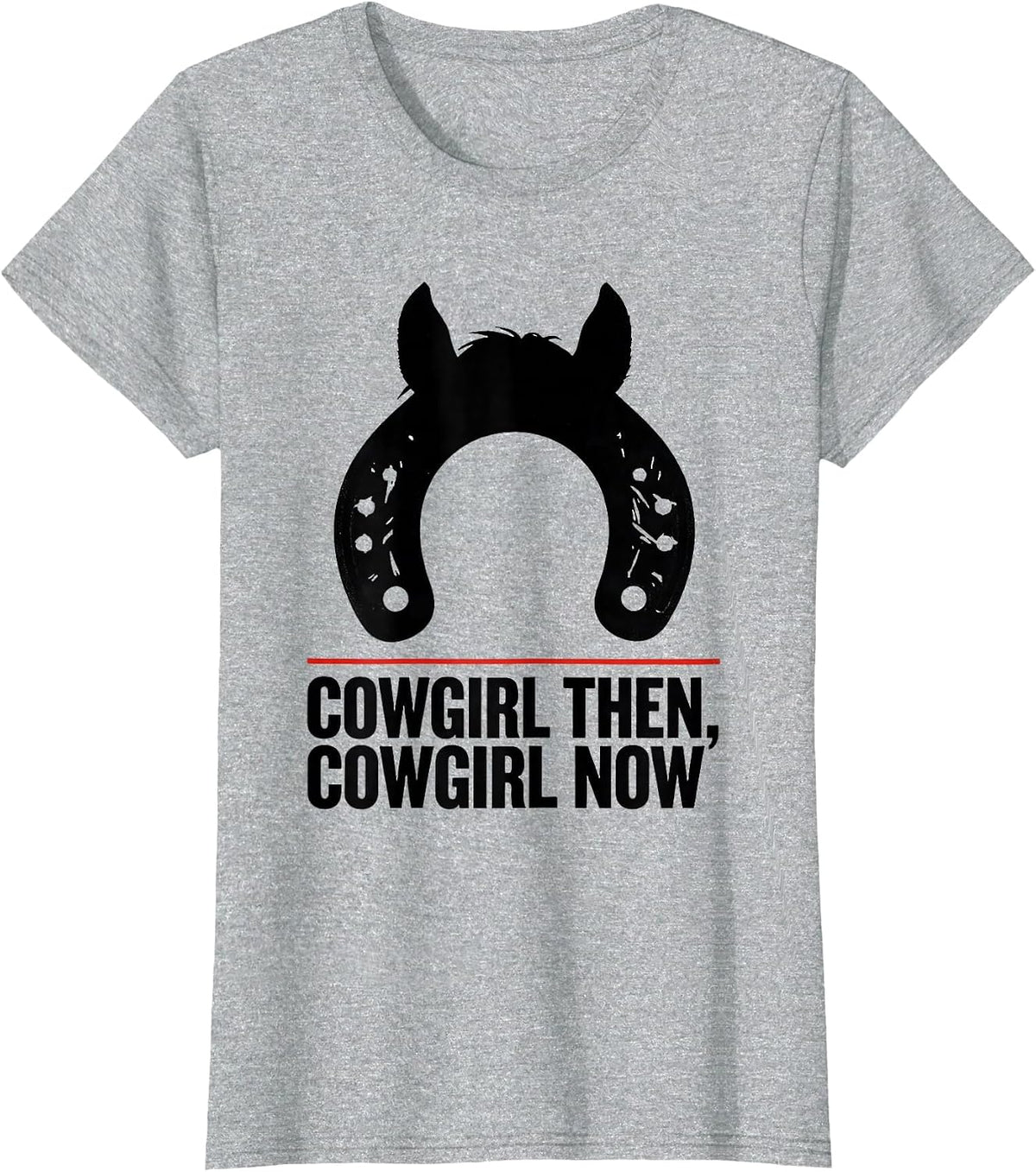 Cowgirl Then, Cowgirl Now Vintage Western Retro Cowgirl T-Shirt - Heather Grey