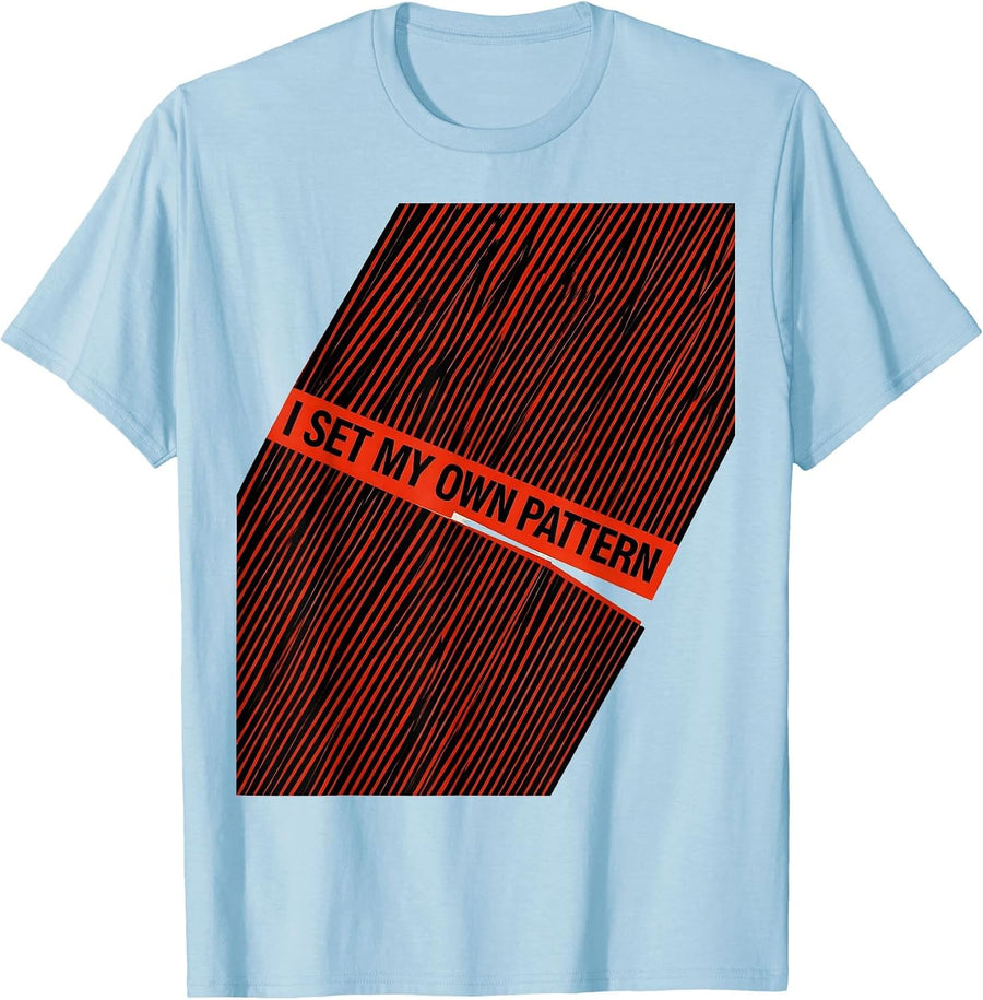 Men's I Set My Own Pattern Constructivist Poster Abstract Graphic T-Shirt - Baby Blue