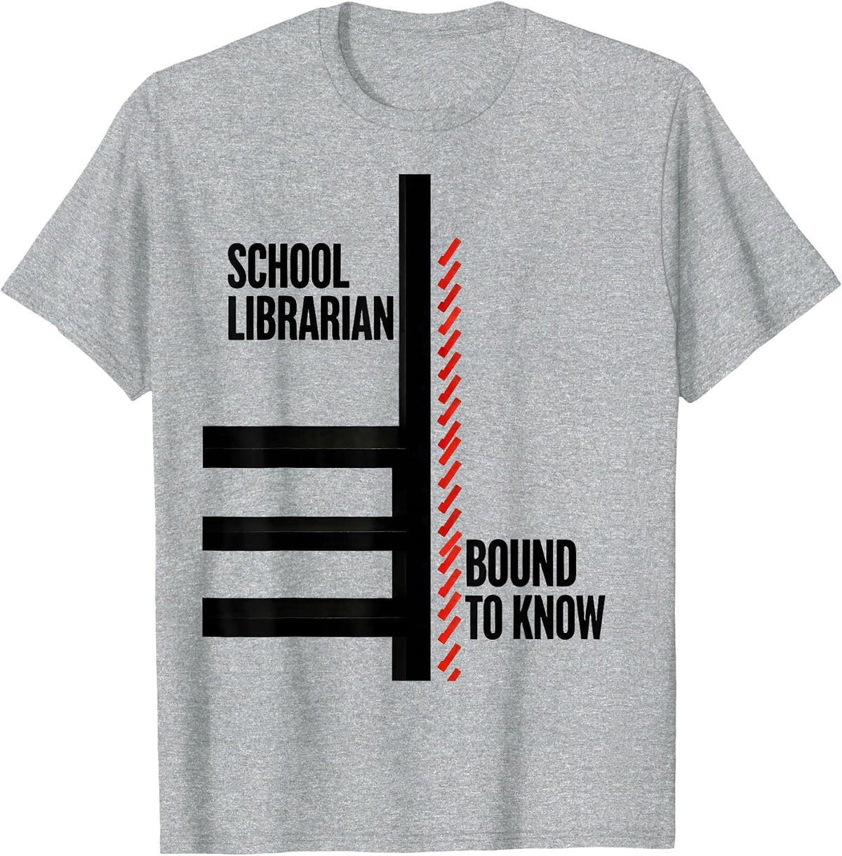 Men's School Librarian Bound To Know Minimalist Humor Book Lover T-Shirt - Heather Grey