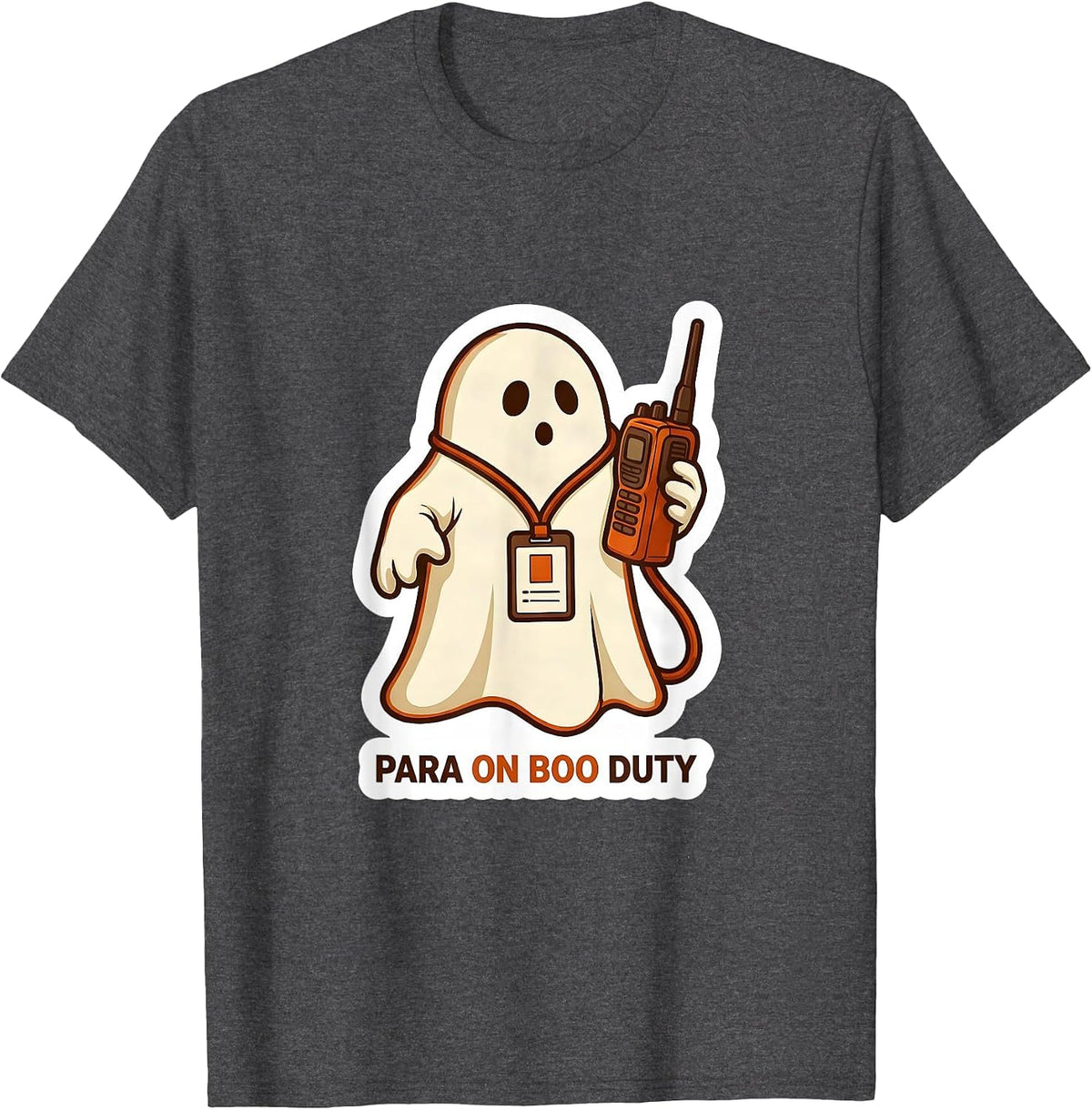 Para On Boo Duty Spooky SPED Paraprofessional Teacher T-Shirt - Dark Heather Grey