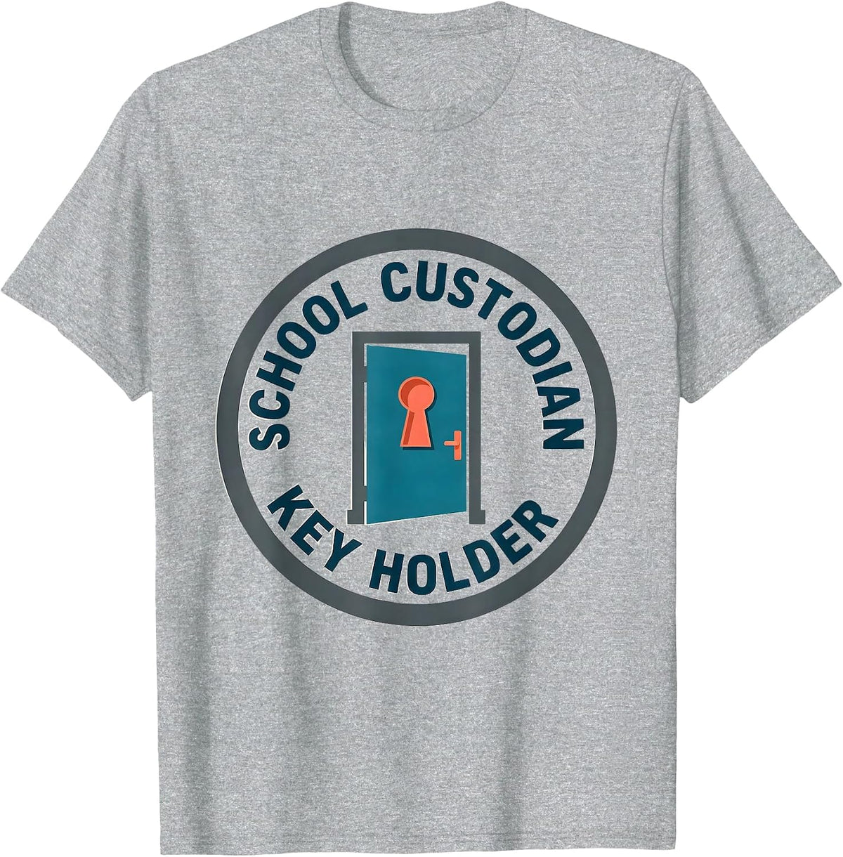 Men's School Custodian, Key Holder Funny Janitor Appreciation Gift T-Shirt - Heather Grey