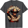 Men's Unbroke and Untamed Cowgirl Western Design T-Shirt - Dark Heather Grey