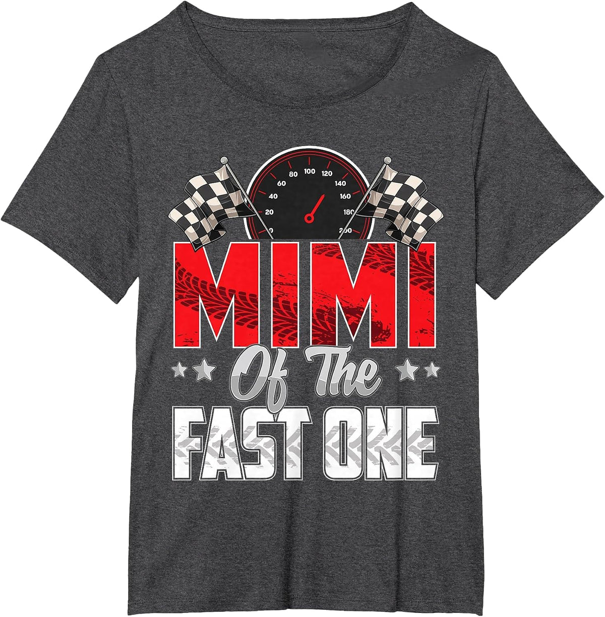 1 Year Old Racing car Fast one Birthday 1st Family Mimi T-Shirt - Dark Heather Grey